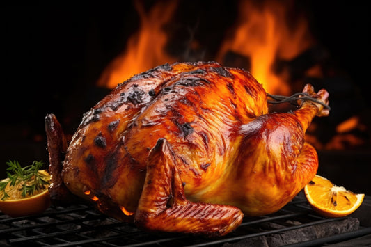 Whole smoked hard-boiled chicken
